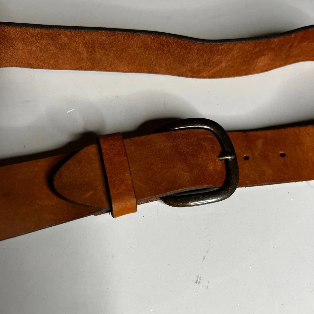 Justin Mens Cognac Brown Top Grain Leather Belt Size 36 232BD Made in USA